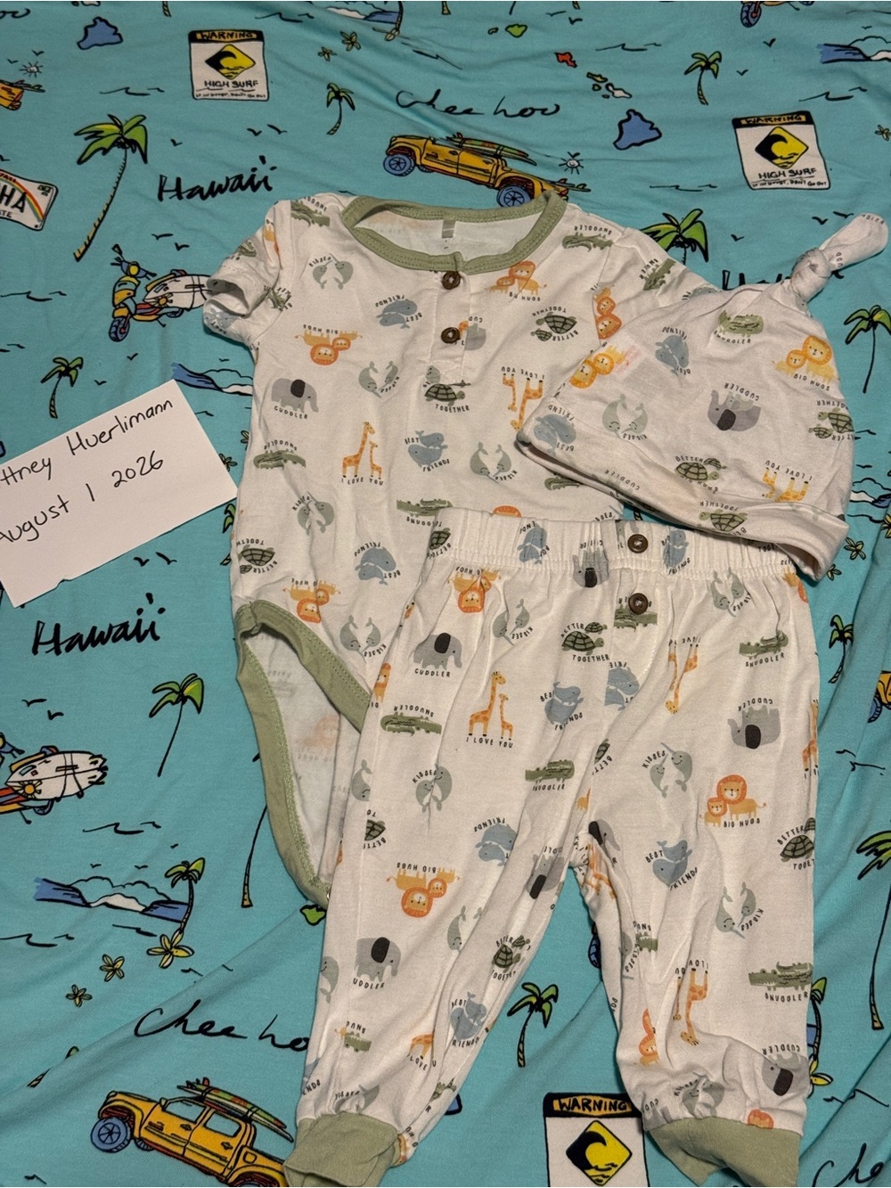 Milkberry Bamboo Baby Safari Animal 3-Piece Pajama Set